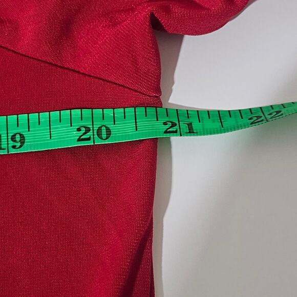 Chicos Red Tie-Front Detail V-Neckline 3/4 Sleeves Draped Silhouette Chic Casual - Picture 7 of 8